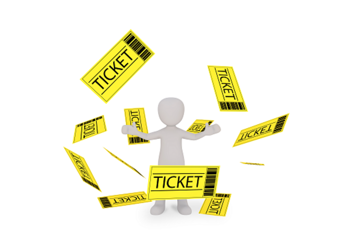 3D Figur mit mehreren Eintrittskarten