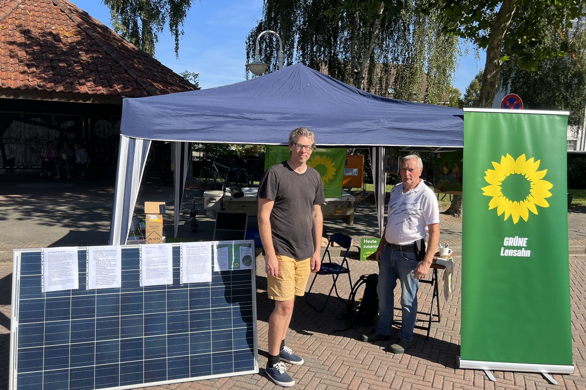 Stand der Günen Partei Lensahn auf dem Fest der Vereine und Verbände 2023